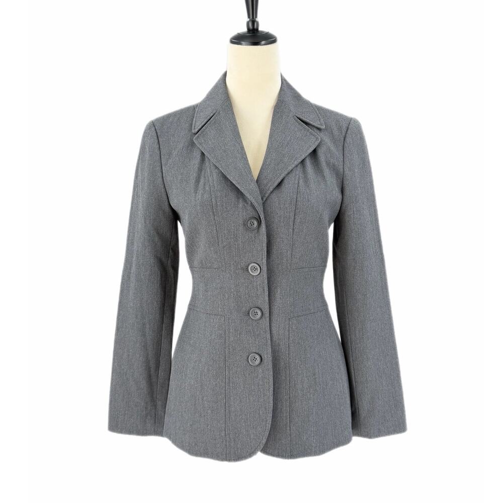 The Limited NEW Charcoal Gray Stretch Workwear Professional Polished Chic Blazer